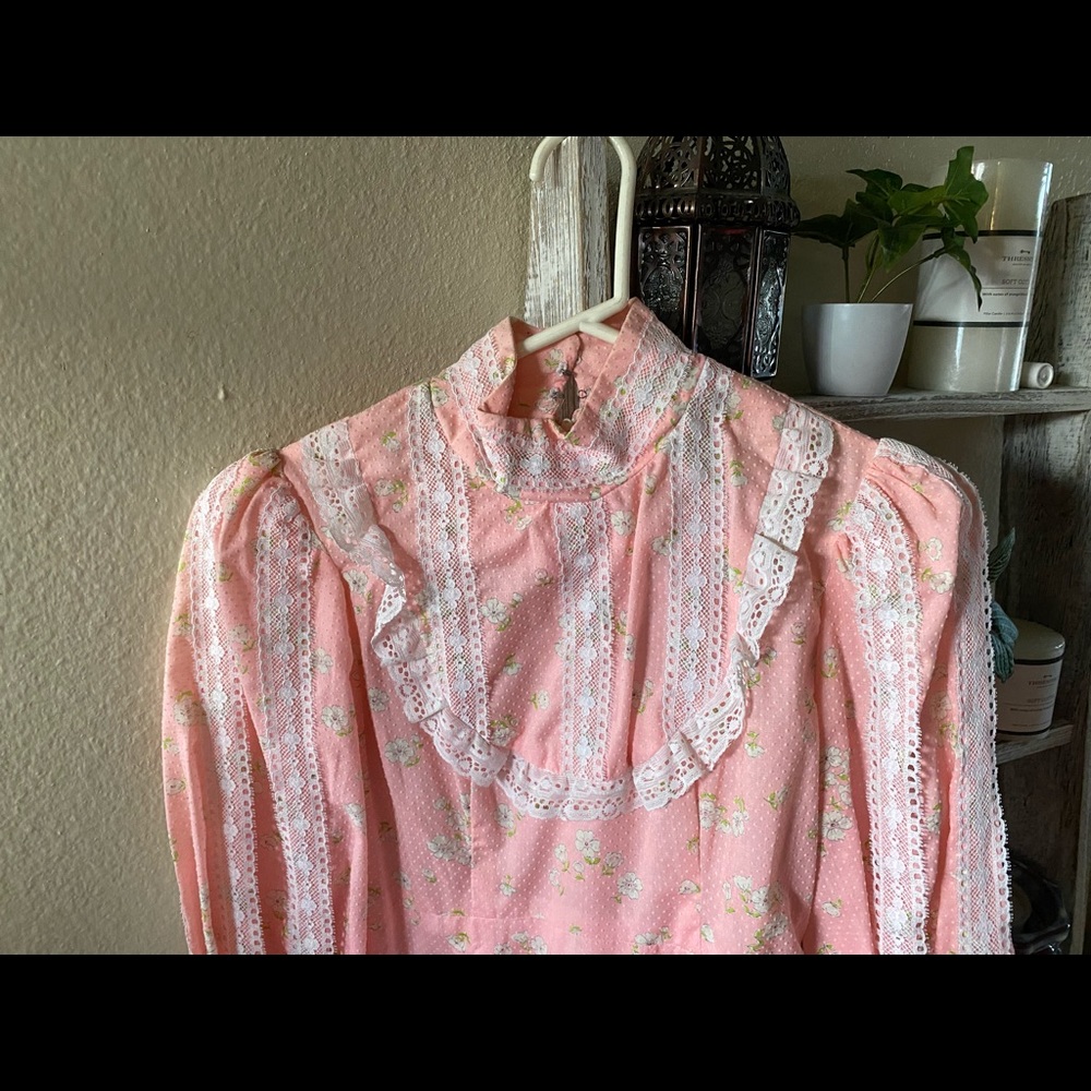 VINTAGE HANDMADE prairie floral bridgerton dress - Picture 3 of 9